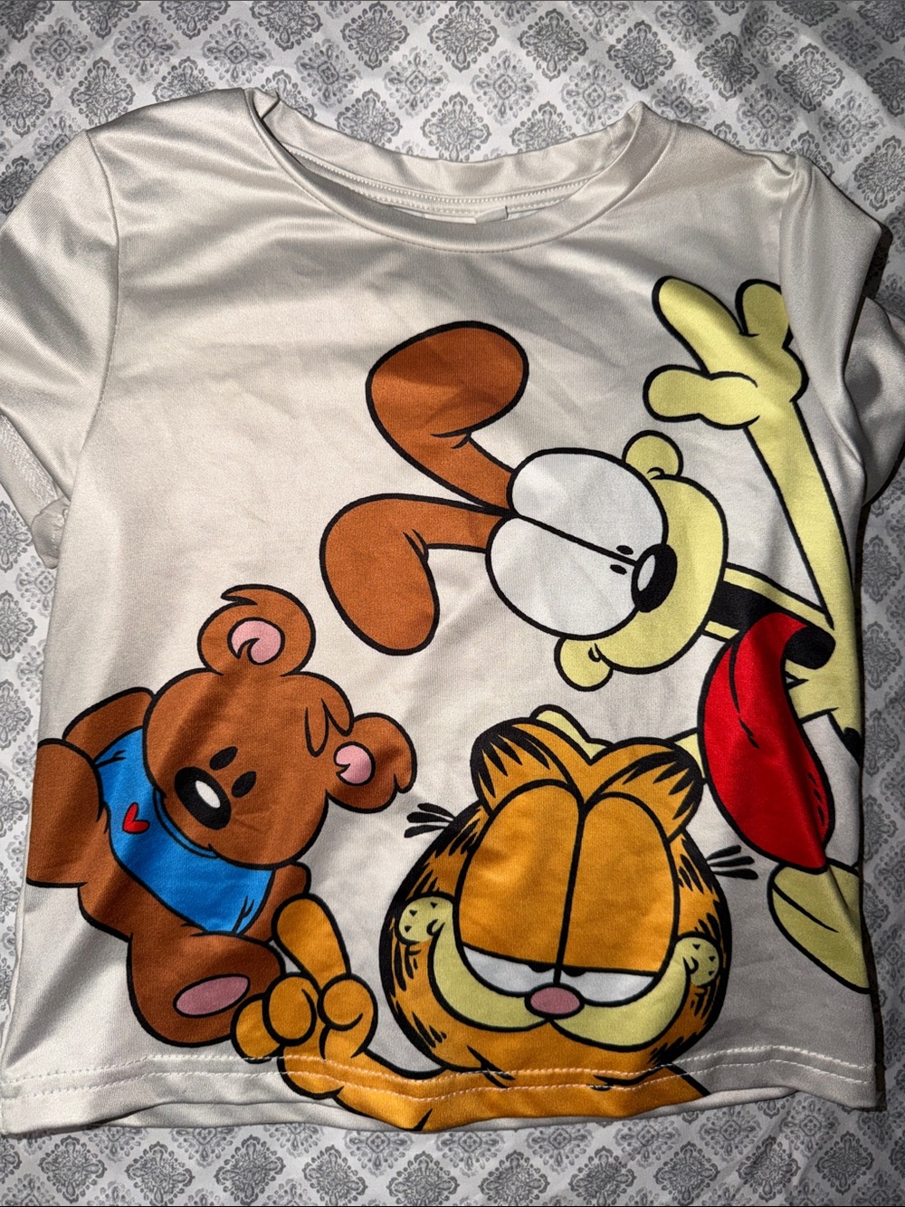 Kids Cream Garfield & Friends Graphic Tee